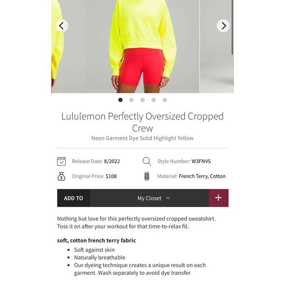 Lululemon Womens Perfectly Oversized Cropped Crew Size 4 - Picture 12 of 12